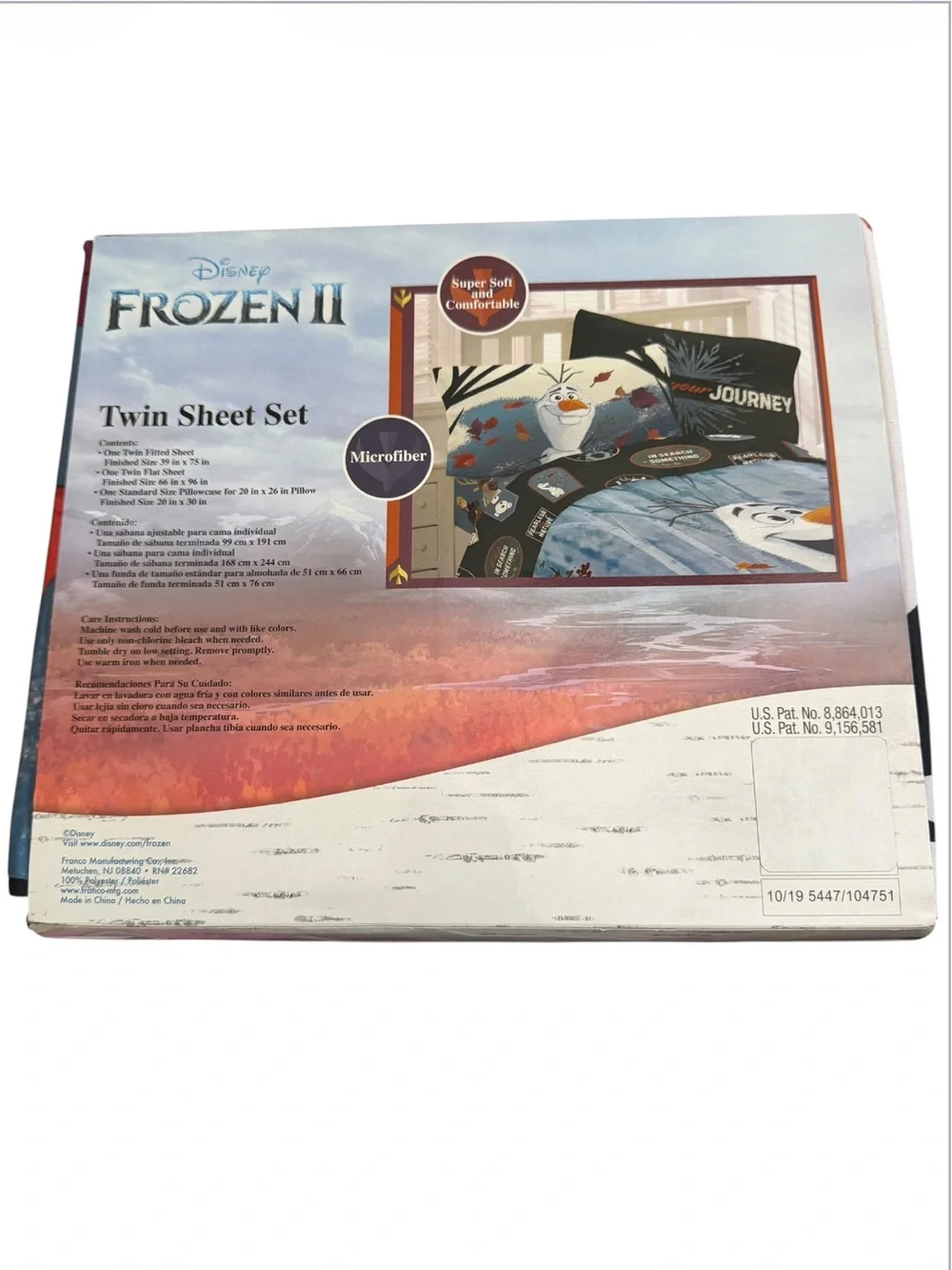 Disney Frozen II Olaf Twin Sheet Set - New in Package